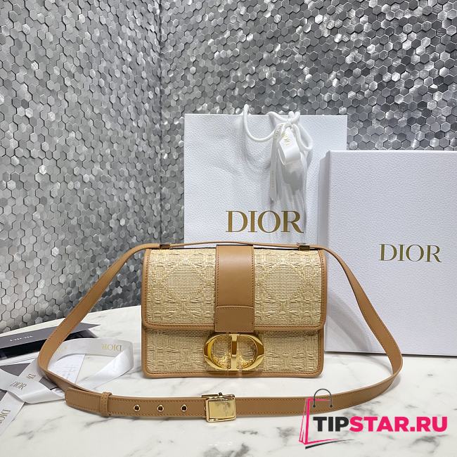 Dior 30 Montaigne Bag Natural Cannage Raffia Size 24x17x8 cm  - 1