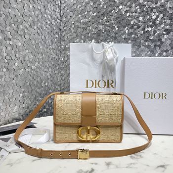 Dior 30 Montaigne Bag Natural Cannage Raffia Size 24x17x8 cm 