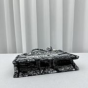Medium Dior Book Tote Black and White Plan de Paris Embroidery Size 36x27.5x16.5 cm - 5