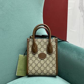 Gucci Mini Tote Bag With Interlocking G Brown Size 16×19×7 cm