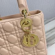 Small Lady Dior My ABCDIOR Bag Sand Pink Cannage Lambskin Size 20x17x8 cm - 4