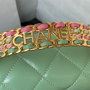 Chanel Mini Flap Bag With Top Handle Light Green Size 14 × 20 × 7.5 cm - 3