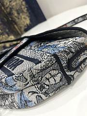 Saddle Bag Denim Multicolor Dior Jardin Magique Embroidery Size 25.5x20x6.5 cm - 5