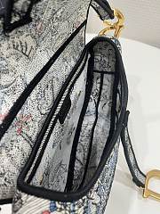 Saddle Bag Denim Multicolor Dior Jardin Magique Embroidery Size 25.5x20x6.5 cm - 4