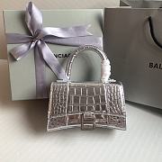 Balenciaga Hourglass XS Handbag Rhinestones In Silver Size 19x8x13 cm - 1