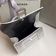 Balenciaga Hourglass XS Handbag Rhinestones In Silver Size 19x8x13 cm - 5