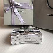 Balenciaga Hourglass XS Handbag Rhinestones In Silver Size 19x8x13 cm - 3
