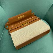 YSL Manhattan Shoulder Bag In Canvas And Leather Natural Beige & Brick Size 29x20x7,5 cm - 4