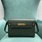 YSL Manhattan Shoulder Bag Dark Green Size 29x20x7,5 cm - 1