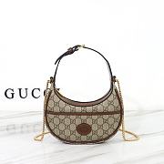 Gucci Half Moon Shaped Mini Bag Beige And Ebony Size 22x12.5x5 cm - 1