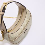 Gucci Half Moon Shaped Mini Bag Beige And White Size 22x12.5x5 cm - 3