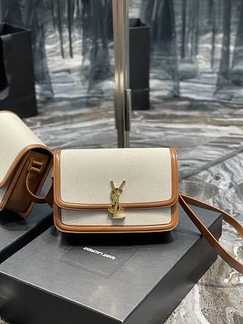 YSL Solferino Medium In Canvas And Vegetable-Tanned Leather Size 23x16x6 cm