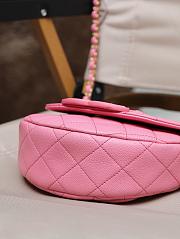 Chanel Mini Messenger Bag Pink Calfskin Size 15×19×7 cm - 3