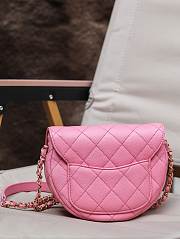 Chanel Mini Messenger Bag Pink Calfskin Size 15×19×7 cm - 4