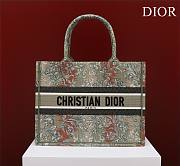 Medium Dior Book Tote Metallic Green Dior Brocart Embroidery Size 36x27.5x16.5 cm - 1