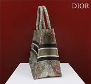 Medium Dior Book Tote Metallic Green Dior Brocart Embroidery Size 36x27.5x16.5 cm - 5