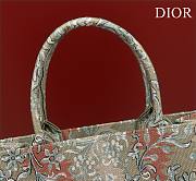 Medium Dior Book Tote Metallic Green Dior Brocart Embroidery Size 36x27.5x16.5 cm - 2