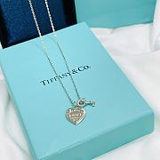 Tiffany Love Heart Tag Key Pendant Necklace - 2