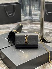 YSL Kate Small Chain Bag In Grain De Poudre Embossed Leather Black Size 20x12,5x5 CM - 1