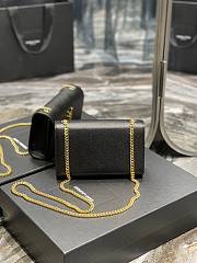 YSL Kate Small Chain Bag In Grain De Poudre Embossed Leather Black Size 20x12,5x5 CM - 4