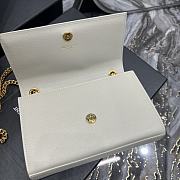 YSL Kate Small Chain Bag In Grain De Poudre Embossed Leather Blanc Vintage Size 20x12,5x5 CM - 4