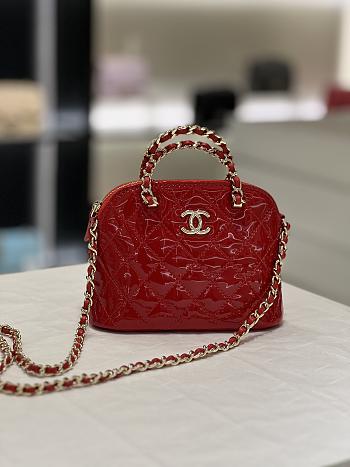 Chanel Clutch With Chain Red Patent Calfskin Size 11×16×5.5 cm