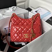 Chanel Hobo Handbag Red AS3690 Size 21.5×22.5×7 cm - 1