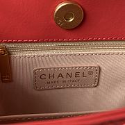 Chanel Hobo Handbag Red AS3690 Size 21.5×22.5×7 cm - 3