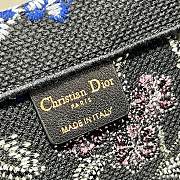 Large Dior Book Tote Black Multicolor Dior Petites Fleurs Embroidery Size 42x35x18.5 cm - 4
