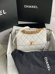 Chanel Small Flap Bag White Leather AS3241 Size 15x23x7 cm - 1
