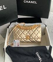 Chanel Small Flap Bag Gold Leather AS3241 Size 15x23x7 cm - 1