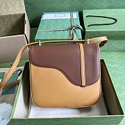 Gucci Equestrian Inspired Cuir And Brown Shoulder Bag Size 21x20x7 cm - 3