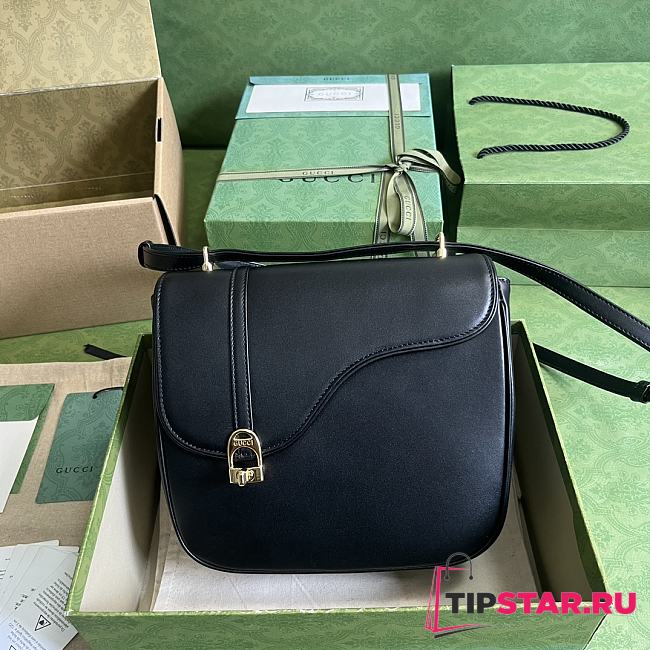 Gucci Equestrian Inspired Black Shoulder Bag Size 21x20x7 cm - 1