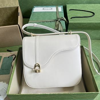 Gucci Equestrian Inspired White Shoulder Bag Size 21x20x7 cm