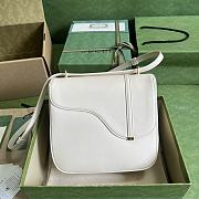 Gucci Equestrian Inspired White Shoulder Bag Size 21x20x7 cm - 3