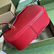 Gucci Equestrian Inspired Blue And Red Shoulder Bag Size 21x20x7 cm - 4