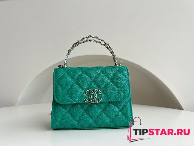 Chanel Clutch With Chain AP3237 Green Size 11.5×14.5×5.5 cm - 1