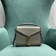 YSL Cassandra Mini Top Handle Bag In Smooth Leather Fog Size 20x16x7,5 cm - 1