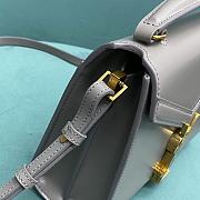 YSL Cassandra Mini Top Handle Bag In Smooth Leather Fog Size 20x16x7,5 cm - 3