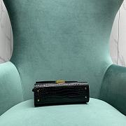 YSL Cassandra Mini Top Handle Bag In Crocodile-Embossed Shiny Leather Black Size 20x16x7,5 cm - 4