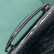 YSL Cassandra Mini Top Handle Bag In Crocodile-Embossed Shiny Leather Black Size 20x16x7,5 cm - 5