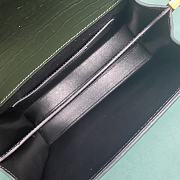 YSL Cassandra Mini Top Handle Bag In Crocodile-Embossed Shiny Leather Green Size 20x16x7,5 cm - 5
