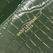 YSL Cassandra Mini Top Handle Bag In Crocodile-Embossed Shiny Leather Green Size 20x16x7,5 cm - 2