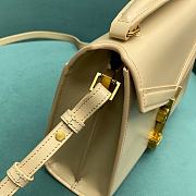YSL Cassandra Mini Top Handle Bag In Smooth Leather Blanc Vintage Size 20x16x7,5 cm - 2