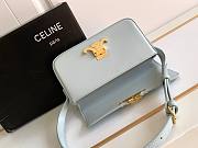 Celine Shoulder Bag Triomphe In Shiny Calfskin Soft Blue Size 20x10x4 cm - 3