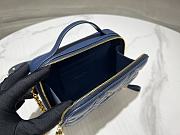Dior Caro Box Bag Royal Blue Quilted Macrocannage Calfskin Size 18x13x5 cm  - 2