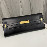 YSL Manhattan Clutch In Black Calfskin Leather Size 31x14x3 cm - 1