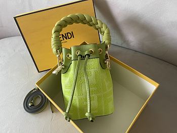Fendi Mon Tresor Acid green FF Canvas Mini Bag Size 12x18x10 cm