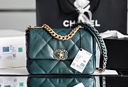 Chanel 19 Handbag Dark Green AS1160 Size 16×26×9 cm - 1