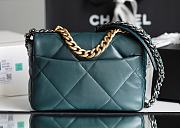 Chanel 19 Handbag Dark Green AS1160 Size 16×26×9 cm - 3
